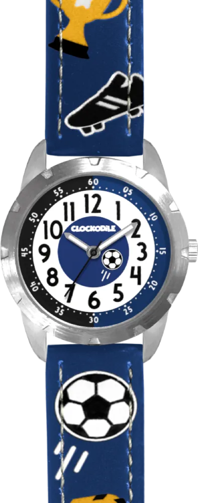 CLOCKODILE Svítící modré chlapecké hodinky FOTBAL CWB0070