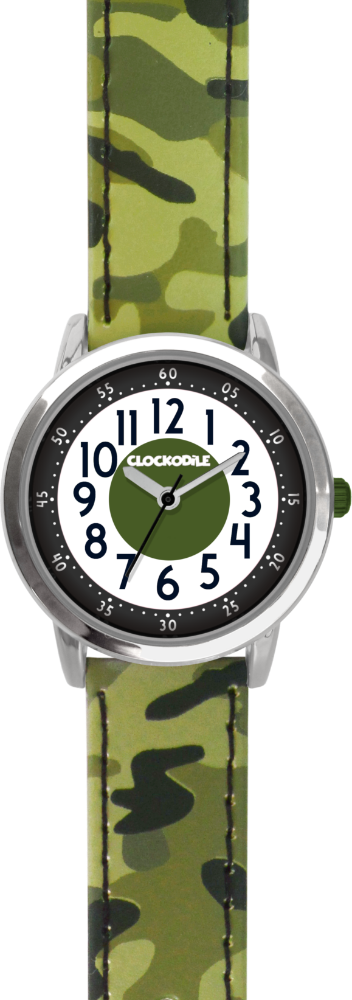 CLOCKODILE Svítící zelené chlapecké dětské hodinky ARMY s maskáčovým vzorem CWB0031 SKLAD;
