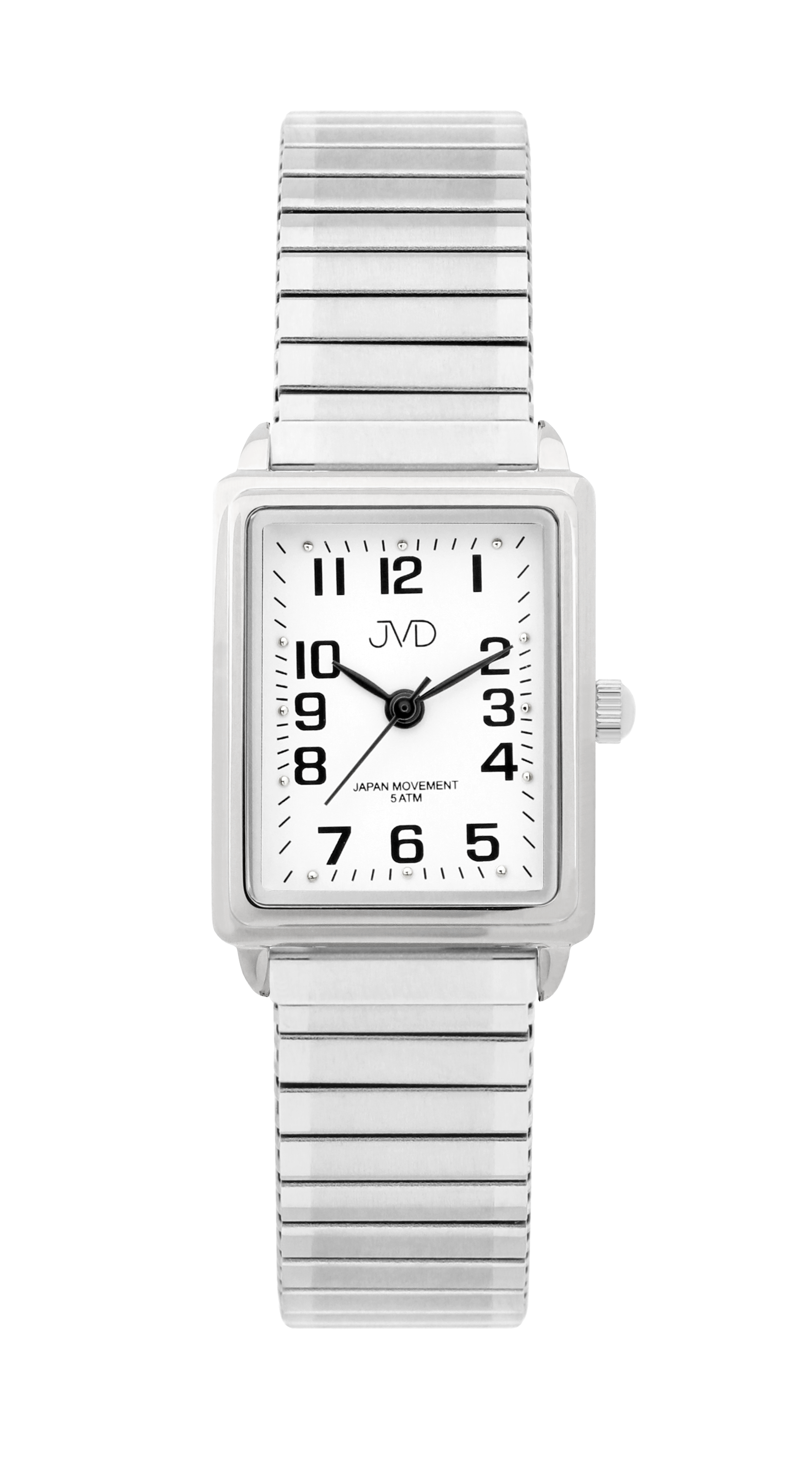 Elegantní hranaté ocelové hodinky JVD steel J4072.3 - unisex s pérovacím páskem