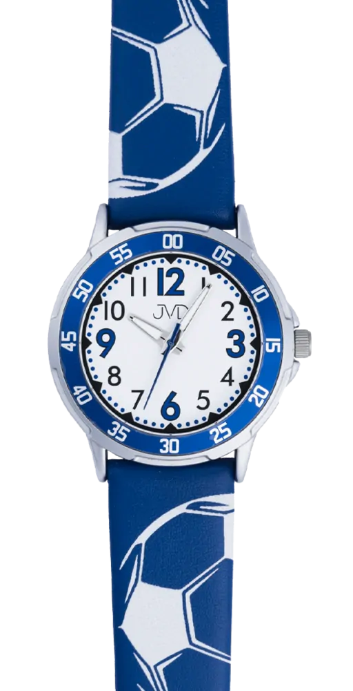 JVD Dětské fotbalové chlapecké modré náramkové hodinky JVD J7220.1