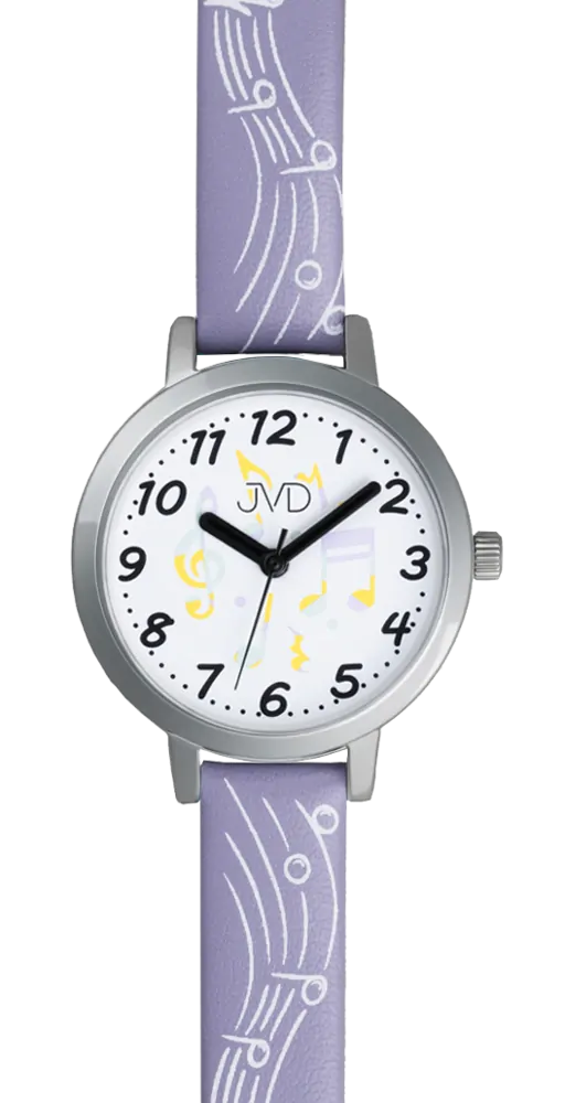 JVD Dětské dívčí hudební hodinky s notami JVD J7222.1 pro malé hudebníky
