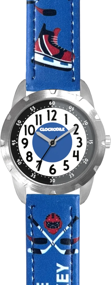 CLOCKODILE Dětské svítící modré chlapecké hodinky HOKEJ CWB0111