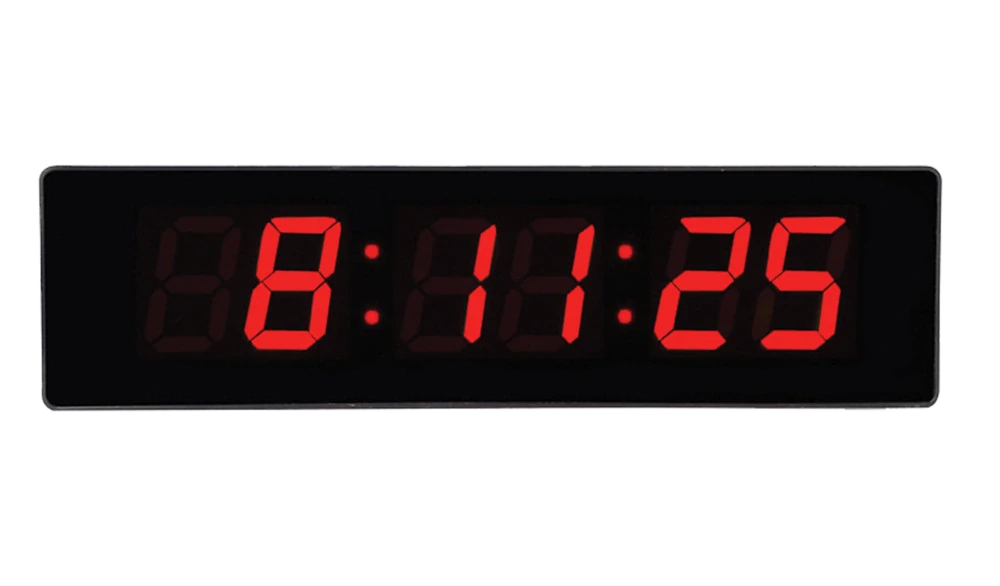JVD Digitální černé nástěnné hodiny s LED podsvícením červené číslice JVD DH4813.1
