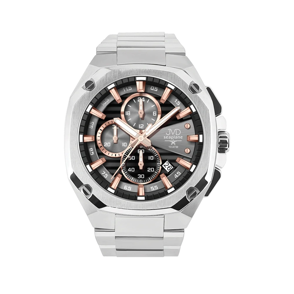 JVD Pánské ocelové vodotěsné ocelové hodinky - chronograf JVD JE1015.1