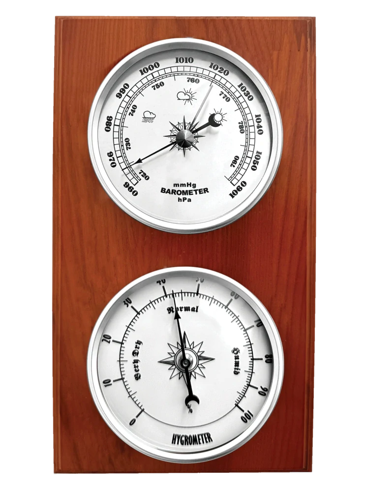JVD Dřevěný hranatý vlhkoměr a barometr JVD BA232/41