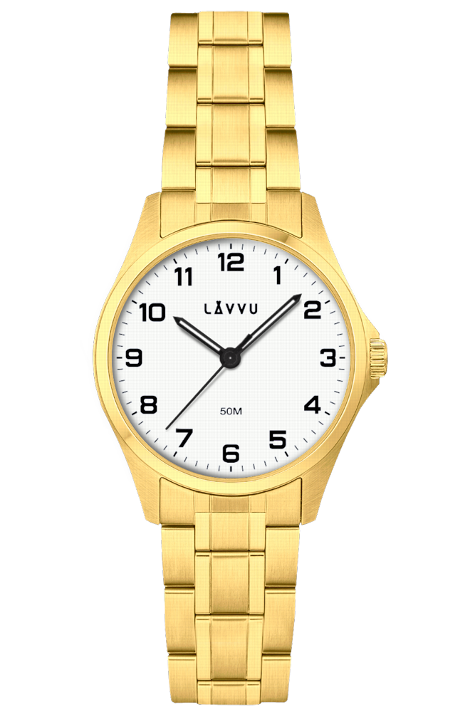 LAVVU Ocelové náramkové dámské hodinky GLIMT Gold LWL5082