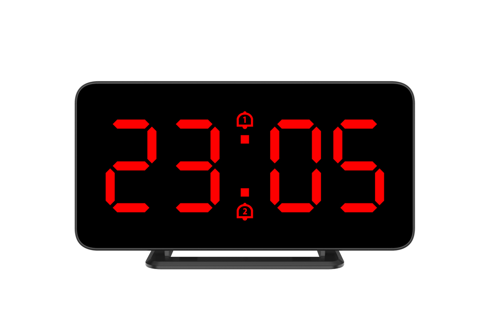 JVD Digitální černý budík do el. sítě JVD SB3216.3 s červenými LED číslicemi