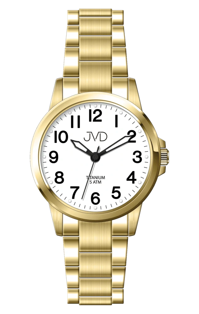 JVD Dámské luxusní zlacené titanové hodinky JVD J5035.3