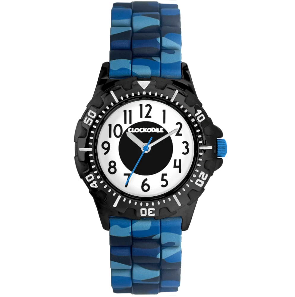 CLOCKODILE Svítící modré maskáčové sportovní chlapecké dětské hodinky SPORT 4.0 CWB0089