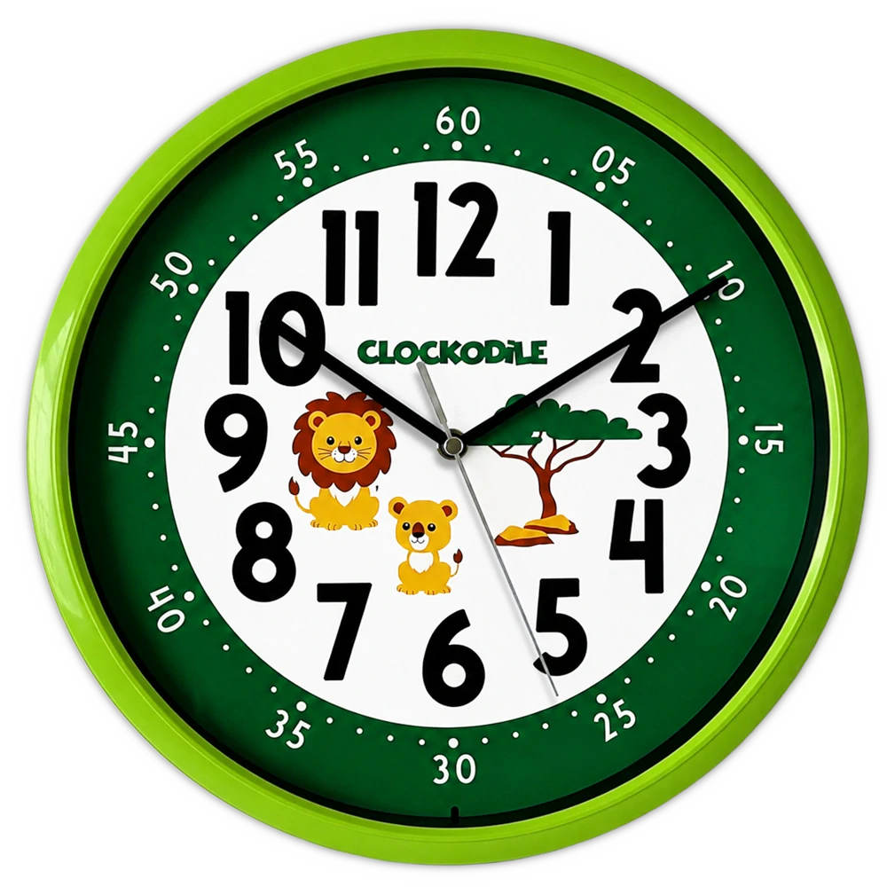 CLOCKODILE Zelené dětské hodiny LEV A LVÍČE - 3 ROKY ZÁRUKA! CCS3001