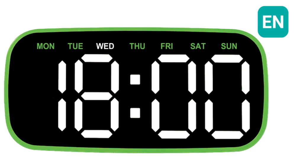 JVD Digitální budík do sítě s LED podsvícením a angličtinou JVD SB112.4