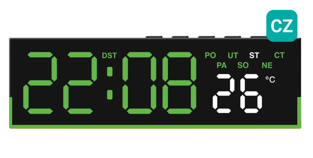 JVD Digitální budík do sítě s teploměrem a češtinou JVD SB113.1