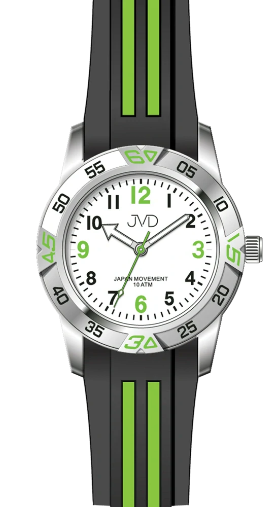 JVD Sportovní odolné dětské chlapecké vodotěsné hodinky JVD J7187.4 - 10ATM