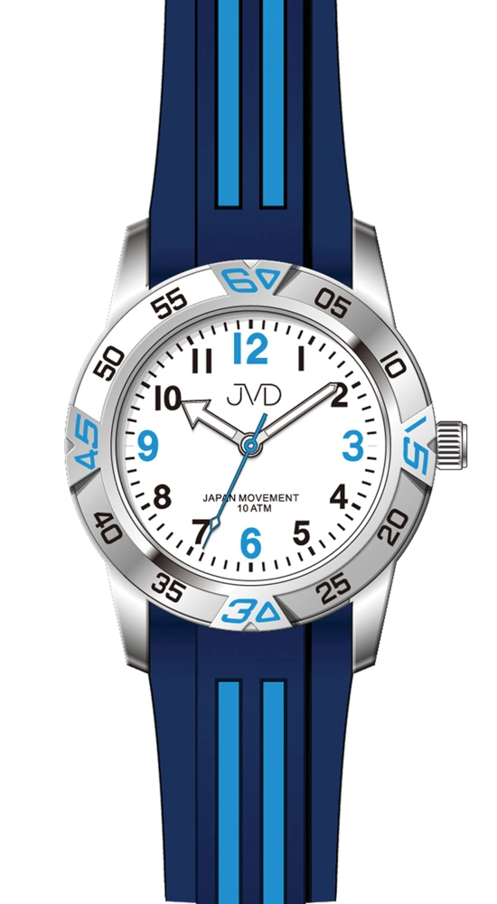 JVD Sportovní odolné dětské chlapecké vodotěsné hodinky JVD J7187.6 - 10ATM