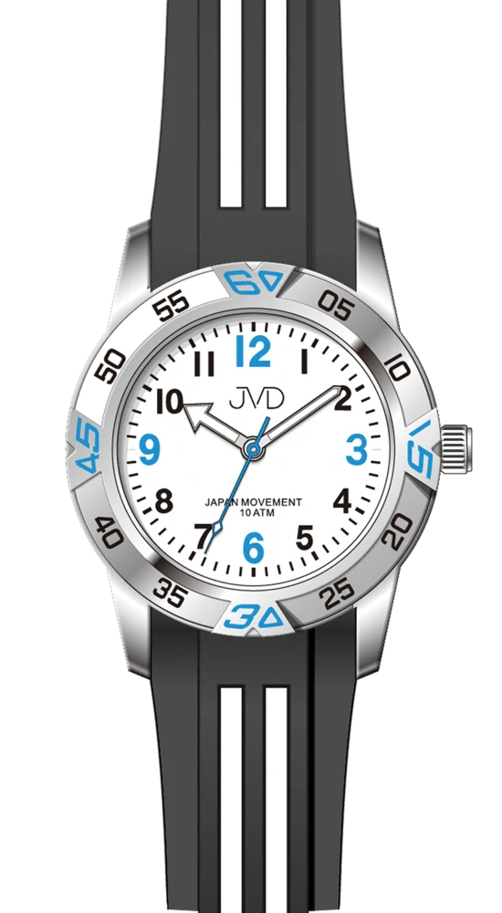 JVD Sportovní odolné dětské chlapecké vodotěsné hodinky JVD J7187.7 - 10ATM