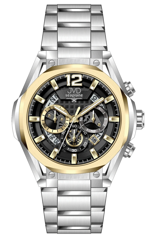 JVD Pánské ocelové vodotěsné ocelové hodinky - chronograf JVD JE1019.3