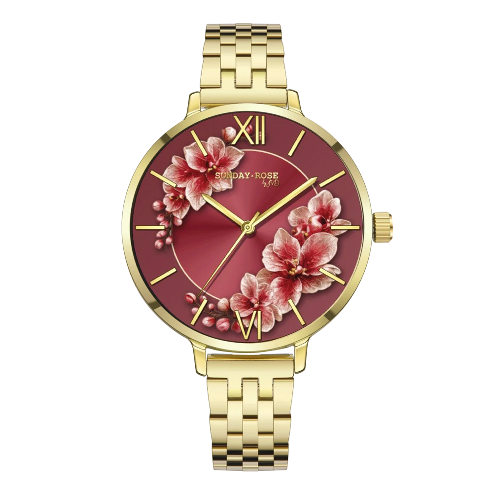 SUNDAY ROSE Dámské luxusní designové hodinky SUNDAY ROSE SUN-O03