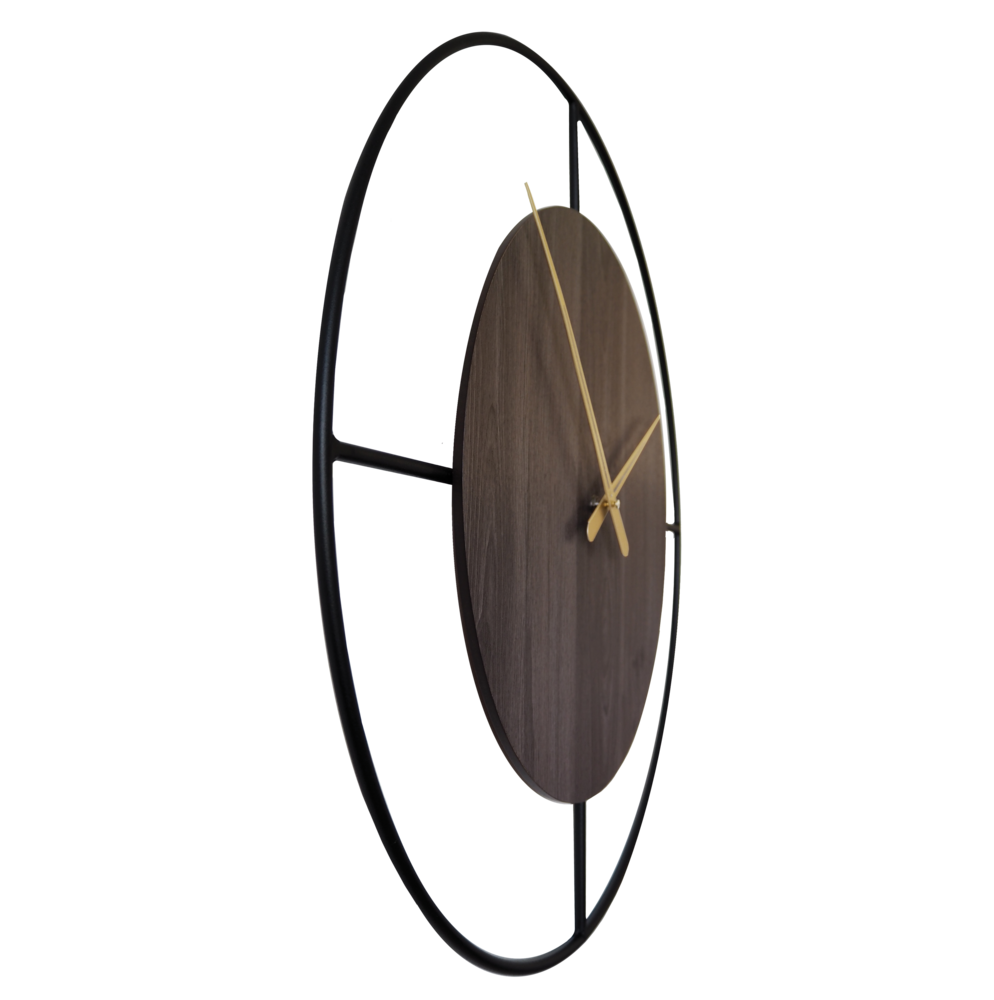JVD Designové minimalistické dřevěné kovové nástěnné hodiny JVD HC41