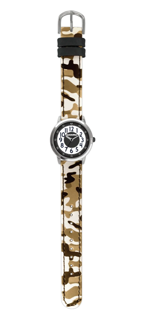 CLOCKODILE Svítící hnědé náramkové chlapecké dětské hodinky ARMY s maskáčovým vzorem CWB0035