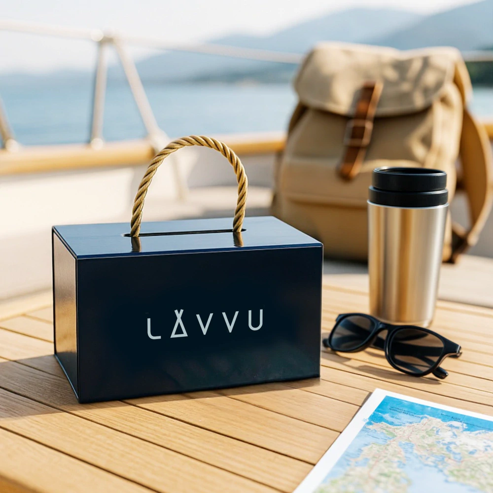 LAVVU 20 ATM Pánské vodotěsné ocelové hodinky ISBRYDER Blue LWM0330