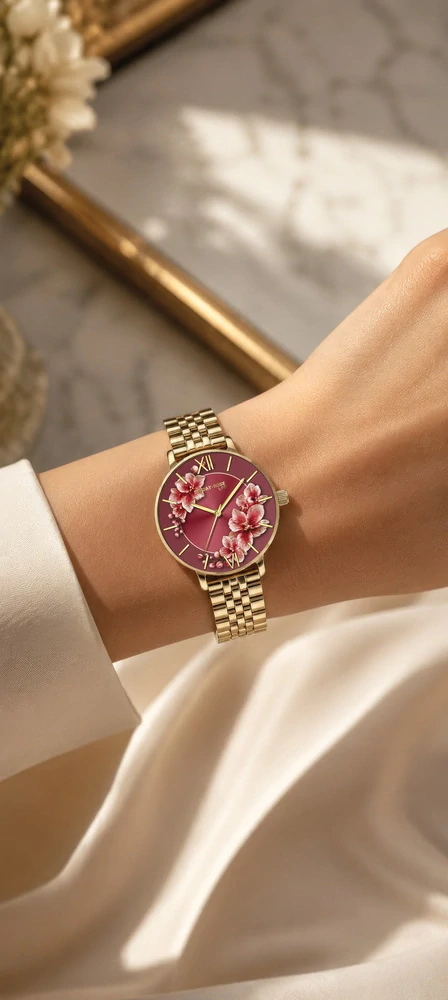 SUNDAY ROSE Dámské luxusní designové hodinky SUNDAY ROSE SUN-O03