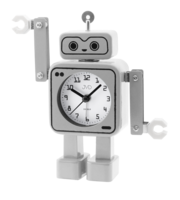 Tichý šedý netikající dětský budík JVD ROBOT SRP2305.2