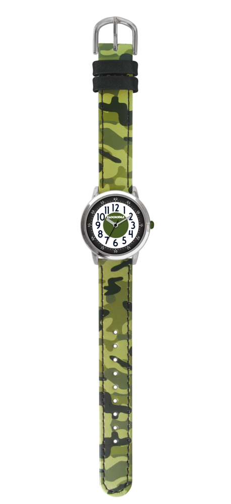 CLOCKODILE Svítící zelené chlapecké dětské hodinky ARMY s maskáčovým vzorem CWB0031 SKLAD;
