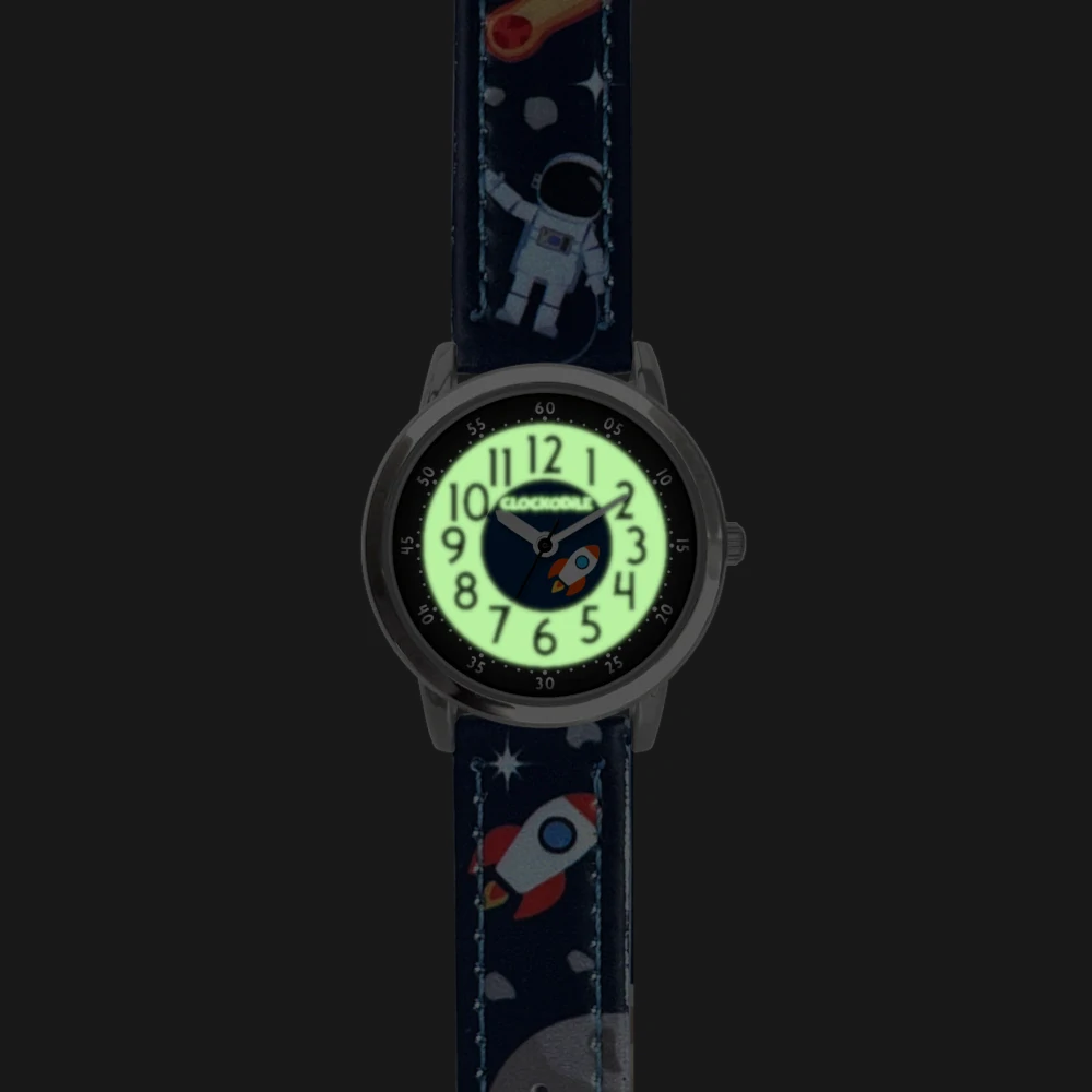 CLOCKODILE Svítící tmavě modré chlapecké VESMÍR CWB0130