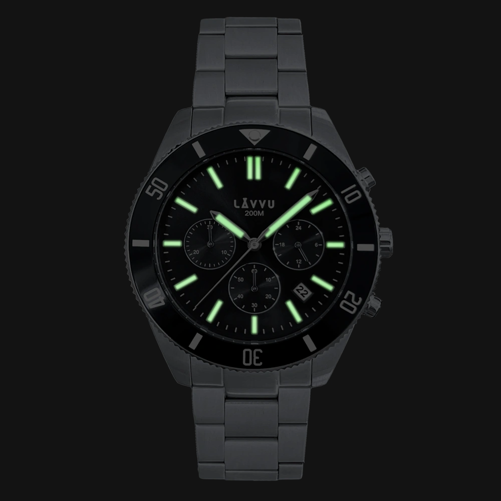 LAVVU Pánské hodinky Chronograph BRENNING s vodotěsností 200M LWM0341