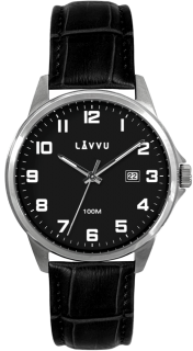 LAVVU Stříbrno-černé pánské hodinky ÖREBRO LWM0242