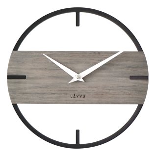 LAVVU Stylové dřevěné hodiny LOFT v industriálním vzhledu ⌀35cm LCT4011