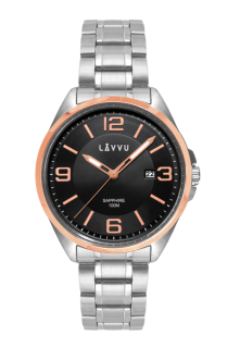 LAVVU Pánské hodinky se safírovým sklem HERNING Rose Gold LWM0096