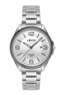 LAVVU Pánské hodinky se safírovým sklem HERNING Grey LWM0097
