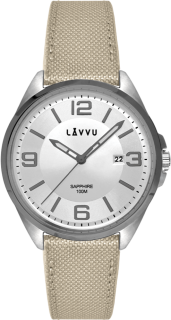 LAVVU Pánské hodinky se safírovým sklem HERNING Grey LWM0098