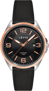 LAVVU Pánské hodinky se safírovým sklem HERNING Rose Gold LWM0099