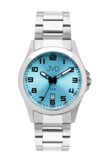 JVD Pánské vodotěsné stříbrné hodinky JVD J1041.52 s modrým číselníkem 