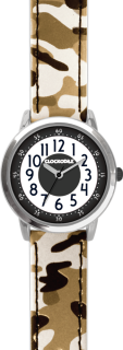 CLOCKODILE Svítící hnědé náramkové chlapecké dětské hodinky ARMY s maskáčovým vzorem CWB0035