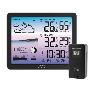 JVD Černá barevná rádiem řízená meteorologická stanice JVD RB3566.1