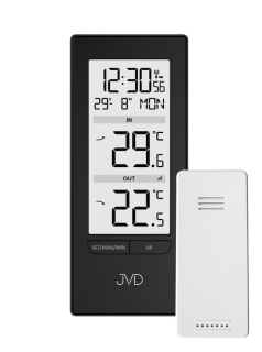 JVD Černý digitální čitelný bezdrátový teploměr JVD T3348.1 