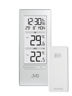 JVD Stříbrný digitální čitelný bezdrátový teploměr JVD T3348.2