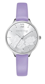 SUNDAY ROSE Dámské luxusní designové hodinky SUNDAY ROSE Fashion Pastel Violet SUN-F14