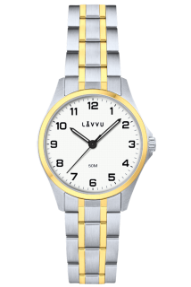 LAVVU Ocelové náramkové dámské hodinky GLIMT Silver-gold LWL5081