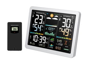 JVD Bílá barevná rádiem řízená meteorologická digitální stanice JVD RB3568