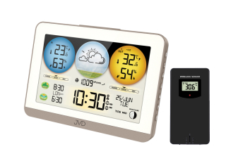 JVD Bílá digitální rádiem řízená meteorologická stanice JVD RB3409 