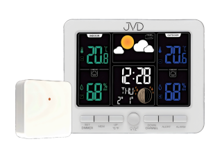 JVD Digitální stříbrná rádiem řízená meteorologická stanice JVD RB6685.1 