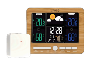 JVD Digitální rádiem řízená meteorologická stanice JVD RB6685.2 v imitaci dřeva