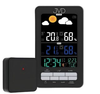 JVD Digitální černá rádiem řízená meteorologická stanice JVD RB6687.1 