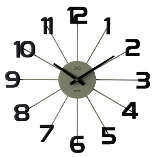 JVD Designové kovové černé paprskovité hodiny JVD HT119.2