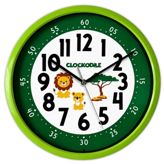CLOCKODILE Zelené dětské hodiny LEV A LVÍČE - 3 ROKY ZÁRUKA! CCS3001