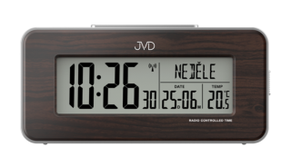 JVD Digitální rádiem řízený budík v imitaci dřeva JVD RB9334.3